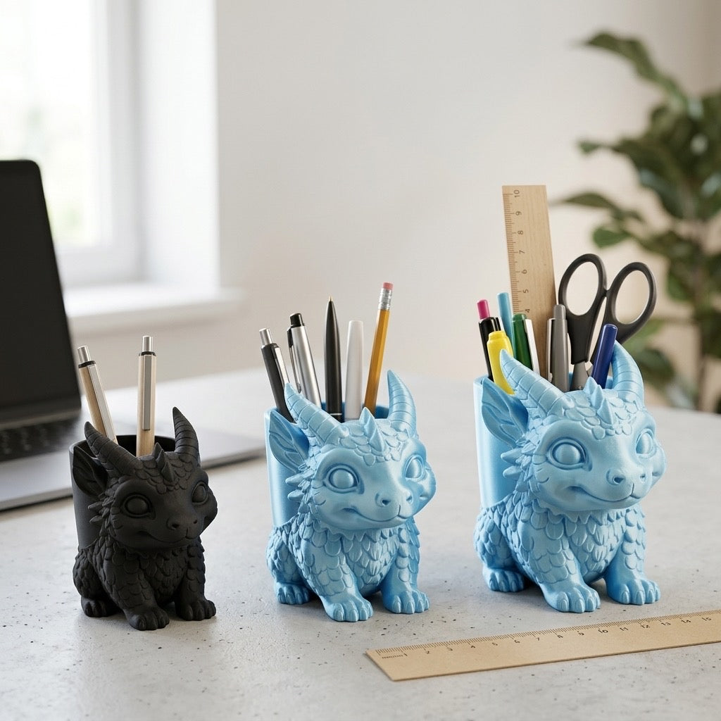 Dragon Desk Pen Holder+Stationery Organiser