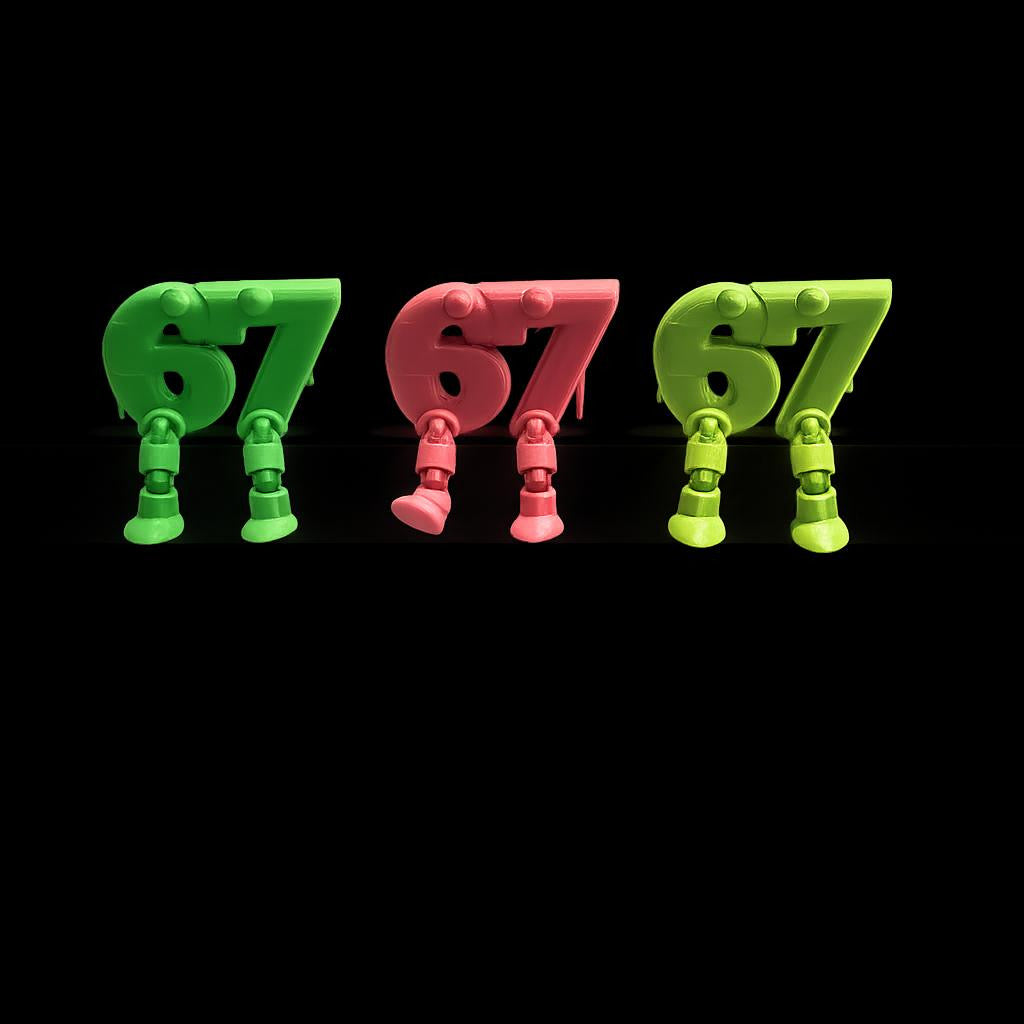 Edge-Sitter Number Buddy Desk Charm 3D Printed