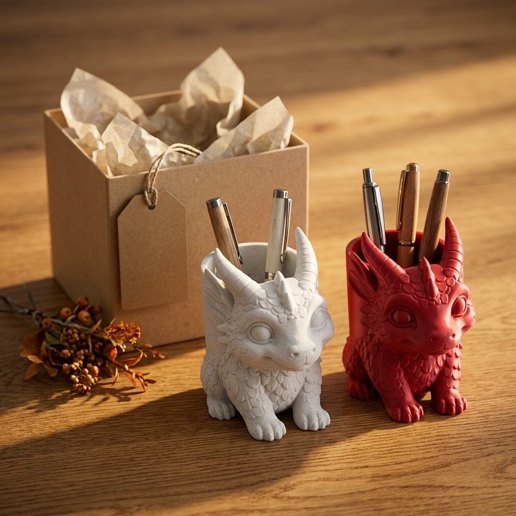 Dragon Desk Pen Holder+Stationery Organiser