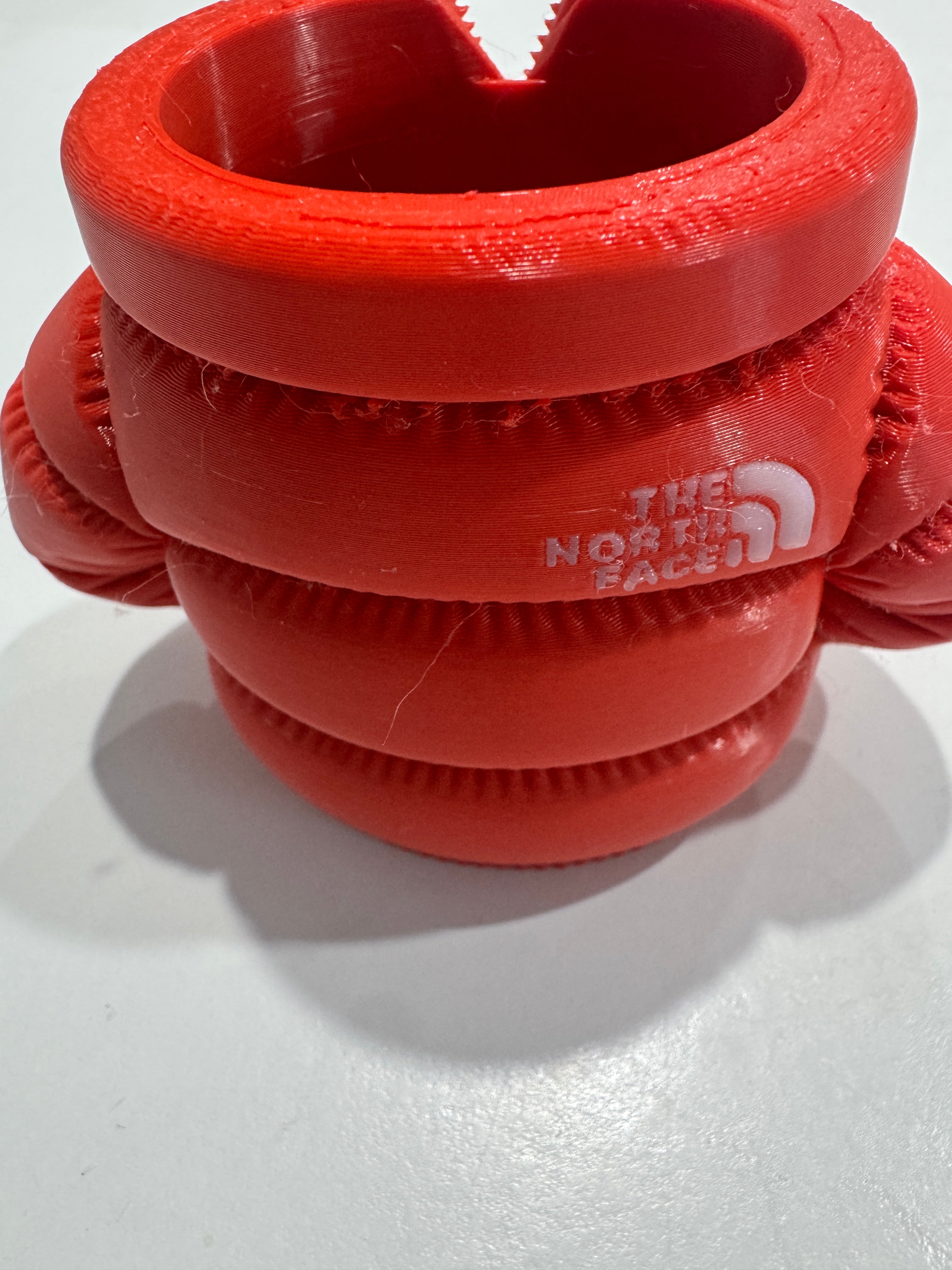 Northface Red puffer jacket Logo Pen Holder/Desk organiser