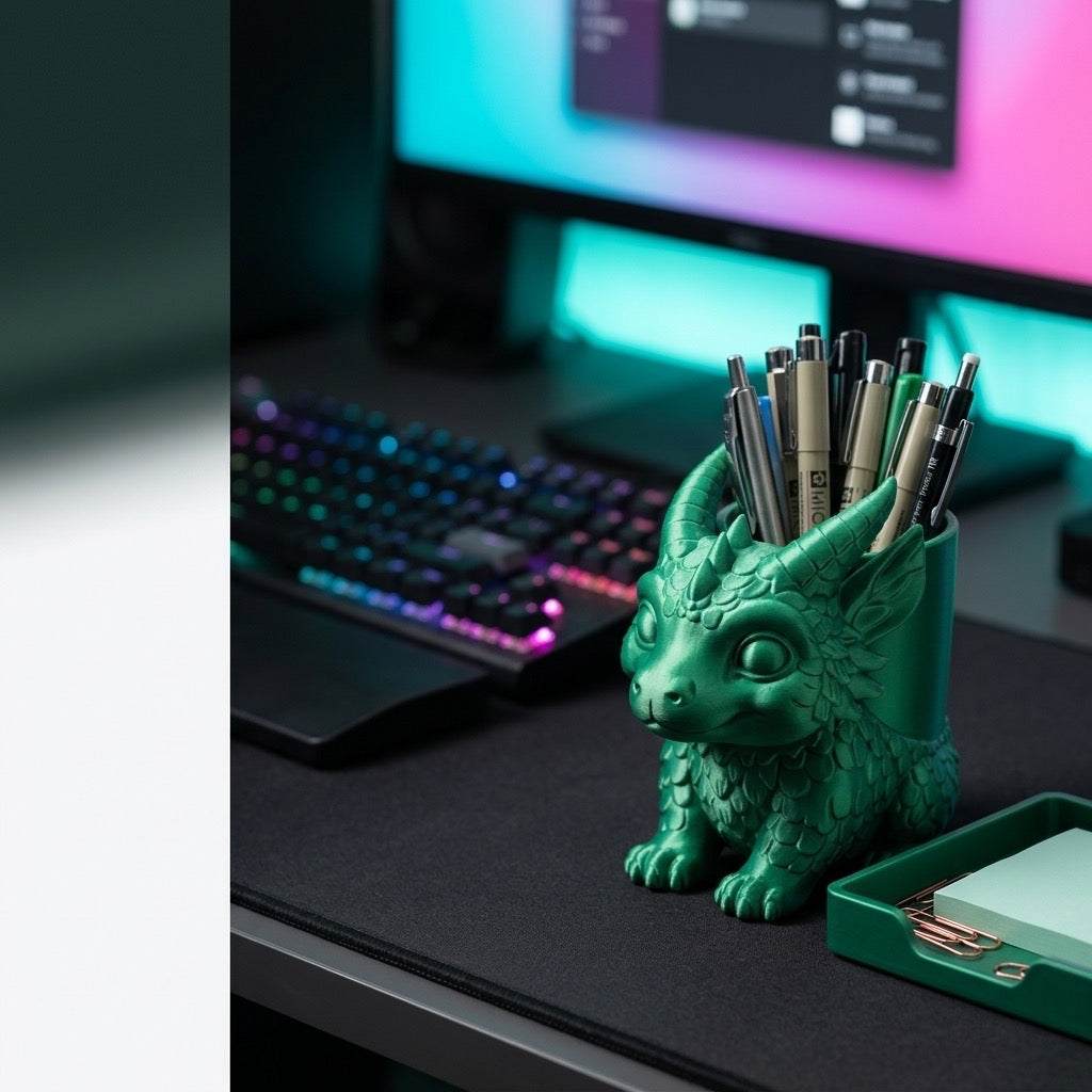 Dragon Desk Pen Holder+Stationery Organiser