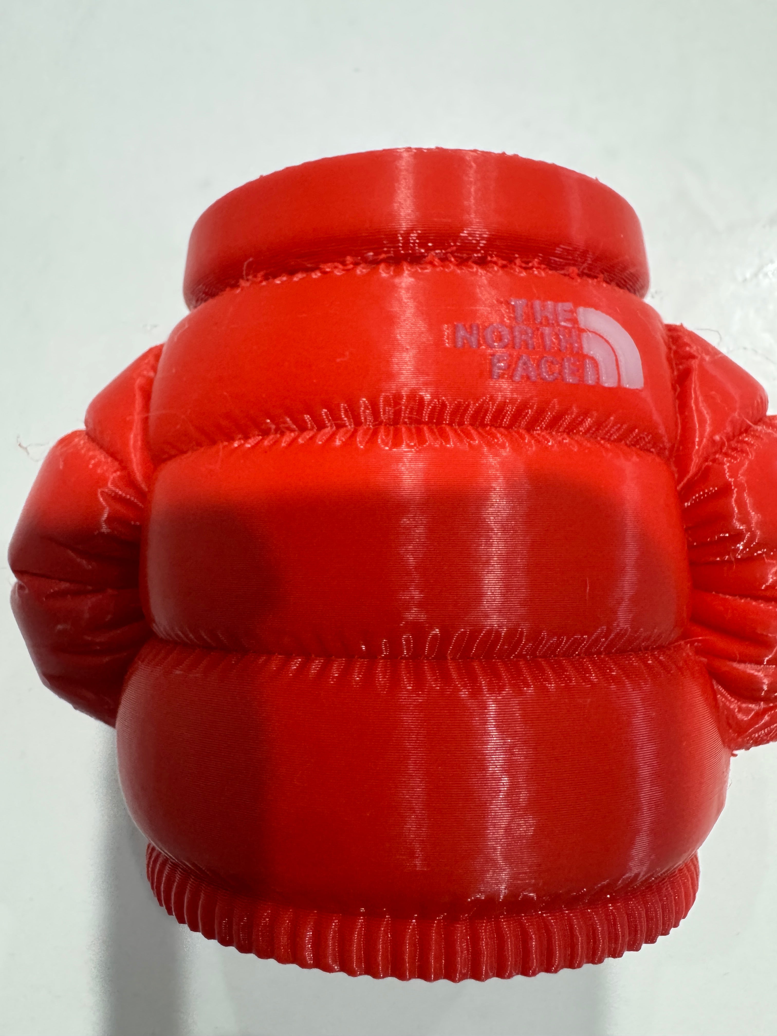 Northface Red puffer jacket Logo Pen Holder/Desk organiser